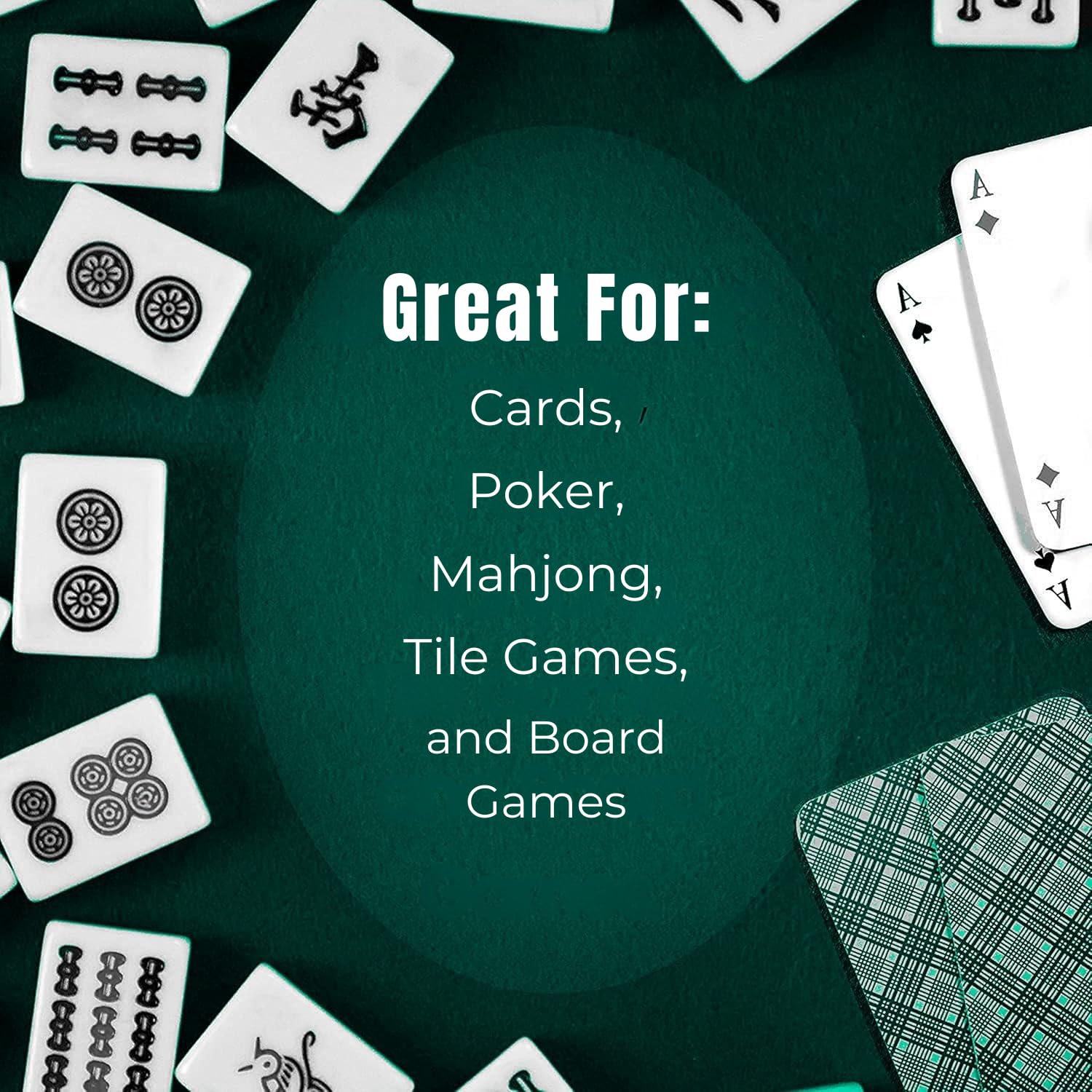 Feltectors green felt table cover adds polished game-night look.