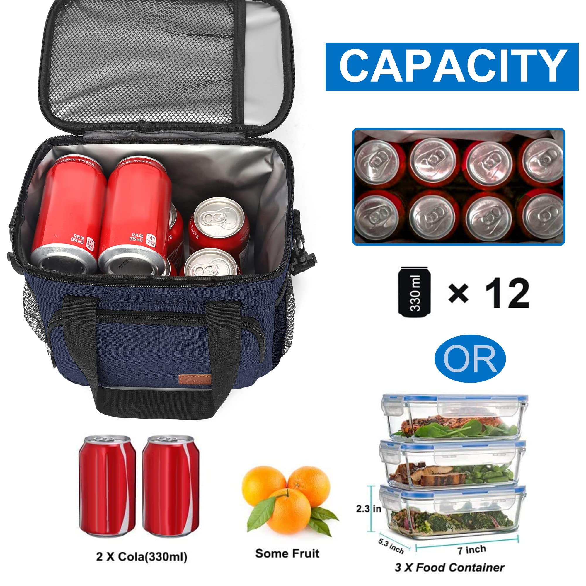 Femuar lunch bag front pocket for easy storage and quick access.