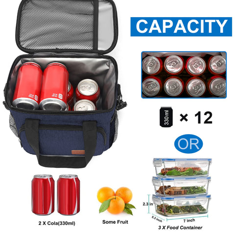 Femuar lunch bag front pocket for easy storage and quick access.