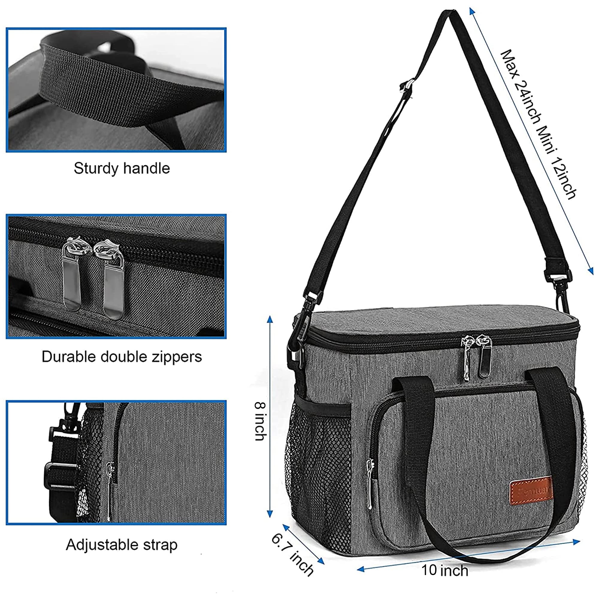 Femuar adjustable shoulder strap provides comfortable all-day carrying.