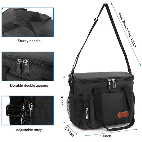 Femuar lunch bag open inside reveals multiple pockets for organized snacks