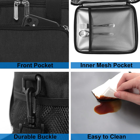 Femuar lunch bag in use at work demonstrates a convenient meal solution