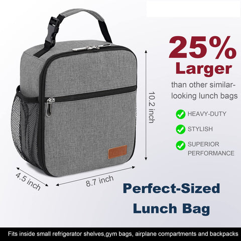 Femuar lunch box back view with sturdy handle for easy travel.