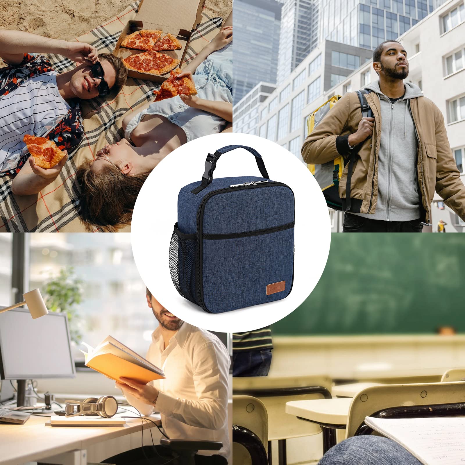 Femuar lunch box dual zippers provide smooth, easy access.