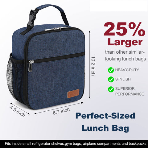 Femuar lunch box with buckle handle for easy transport.