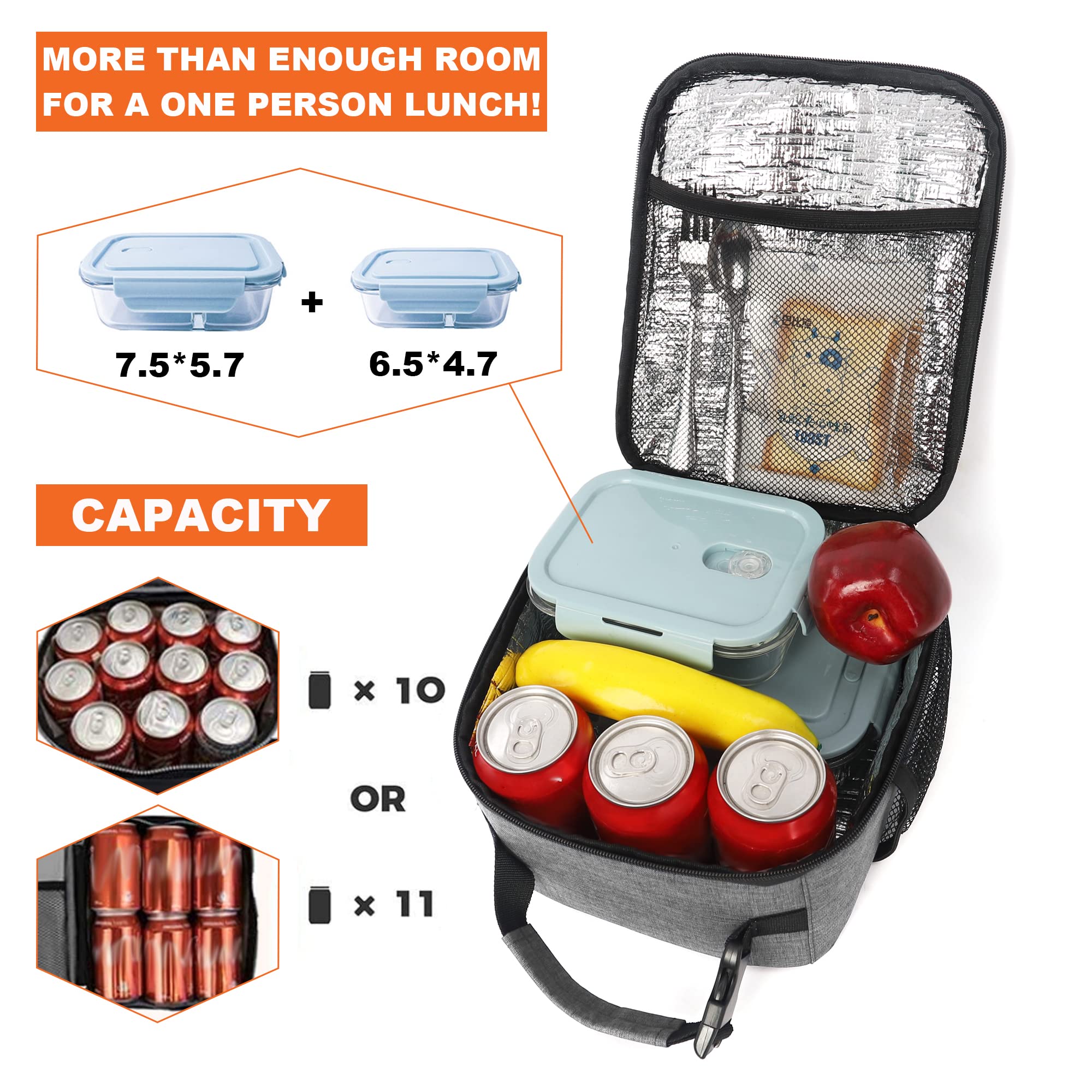 Inside compartments organize meals, utensils, and snacks with the Femuar lunch box.