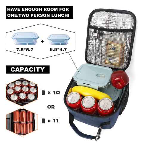 Femuar lunch box insulated inner lining keeps meals warm or cool.
