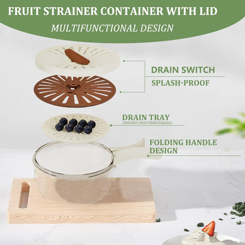 FENGSHOUNIAN drain basket 2in1 keeps produce crisp while rinsing and storing.