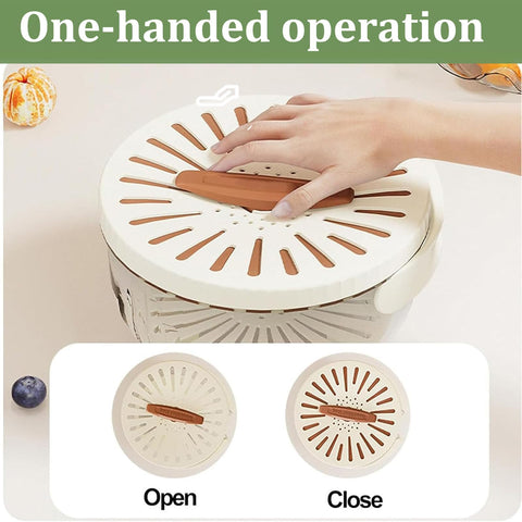 FENGSHOUNIAN hidden-handle-fruit-bowl eases lifting during rinsing and draining.