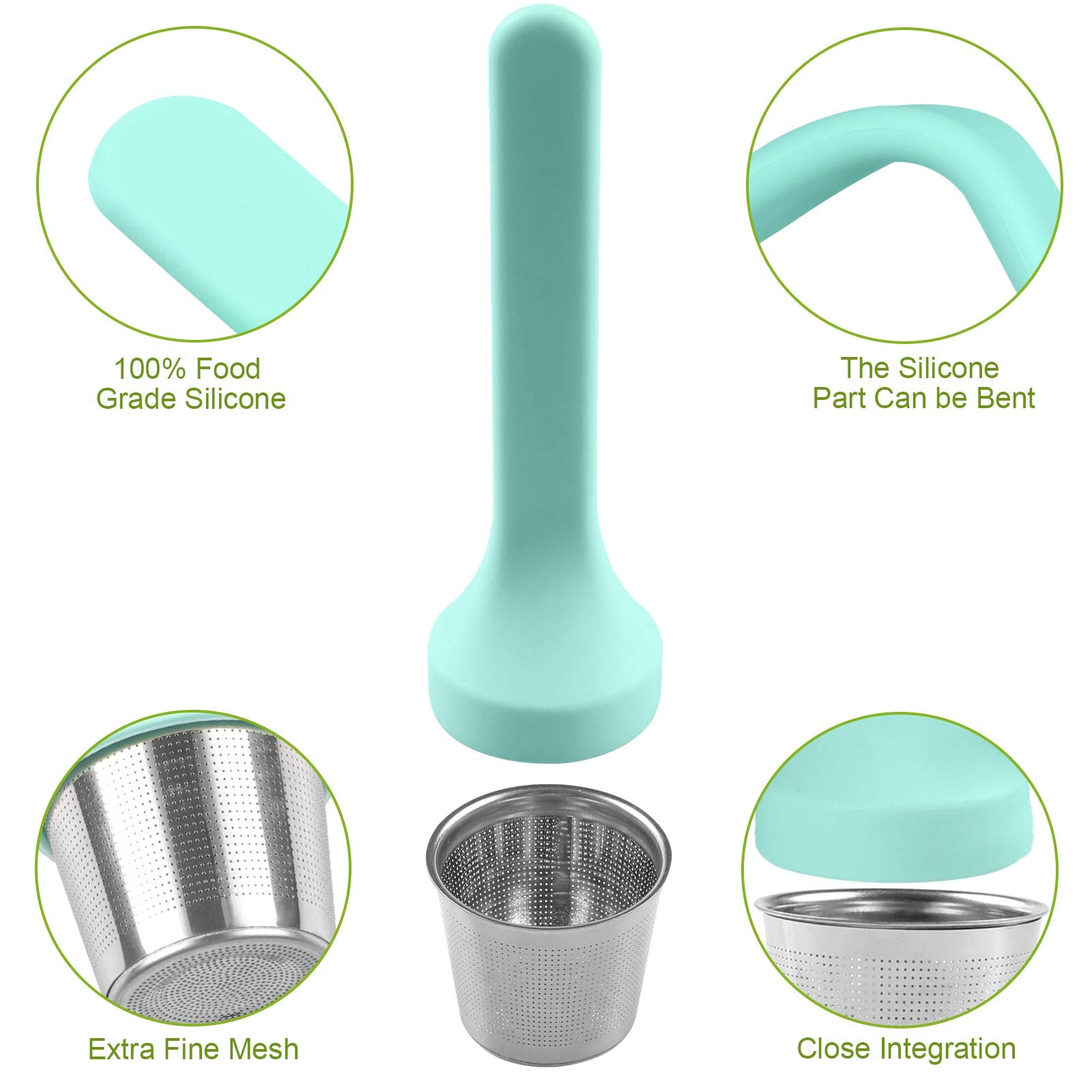 Fenshine infuser showing stainless-steel body for durable use.