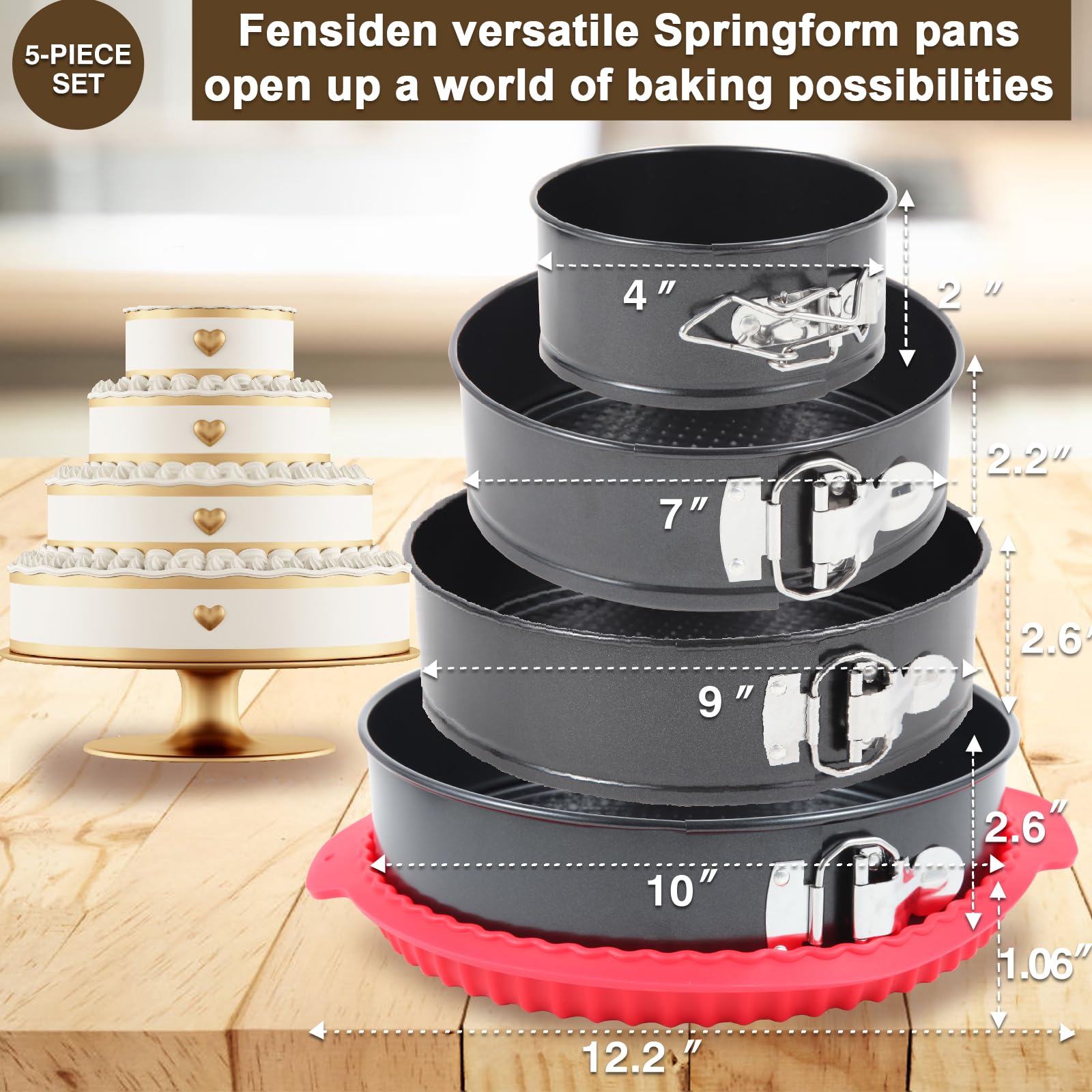 Fensiden 7-inch springform pan with removable bottom for clean-edge tarts.