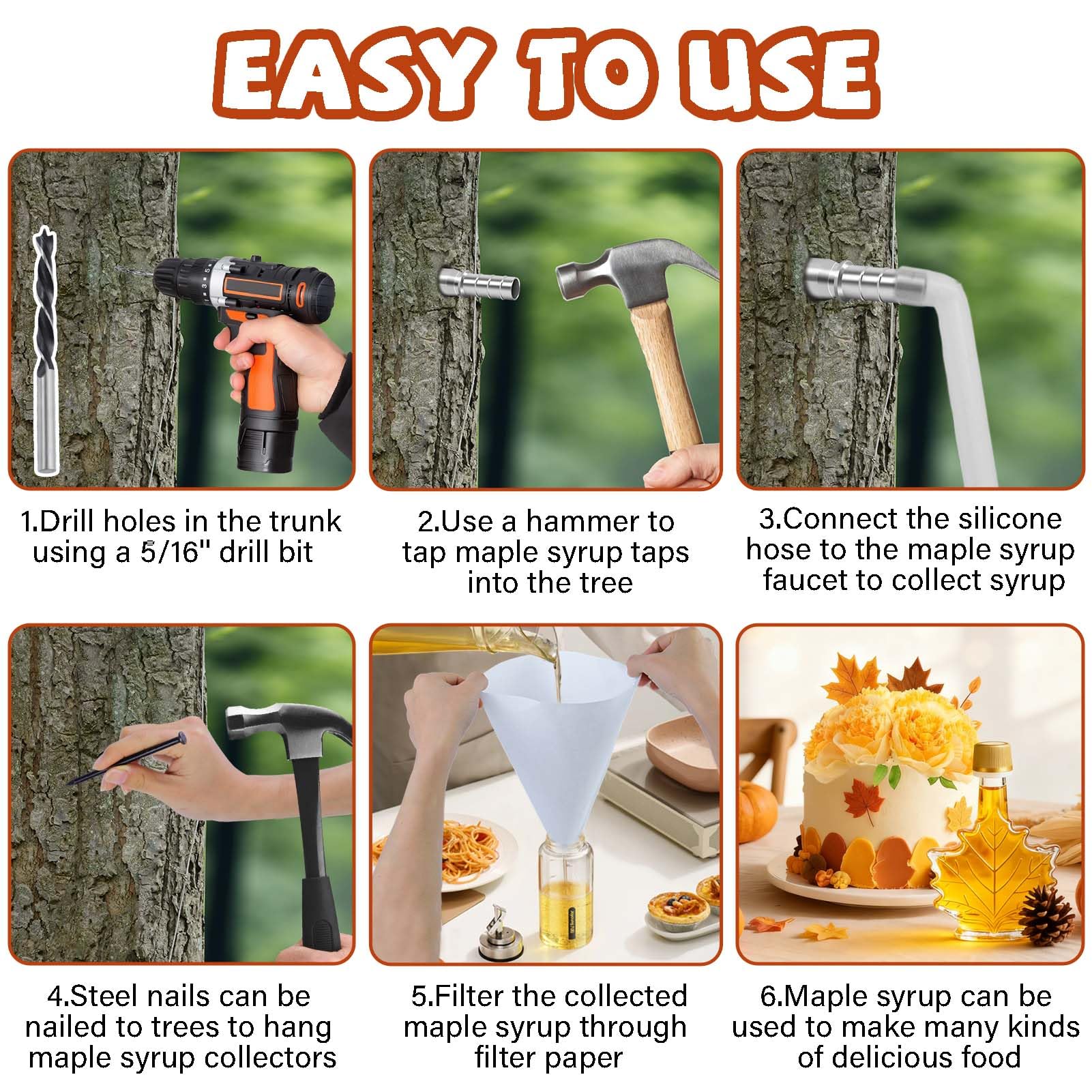 Feoang cleaning brushes: easy cleaning after sap collection.