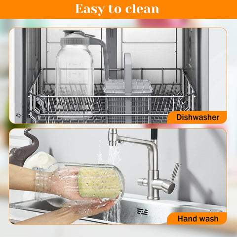 FEODSEW dishwasher-safe glass with hand wash lid for simple cleaning.