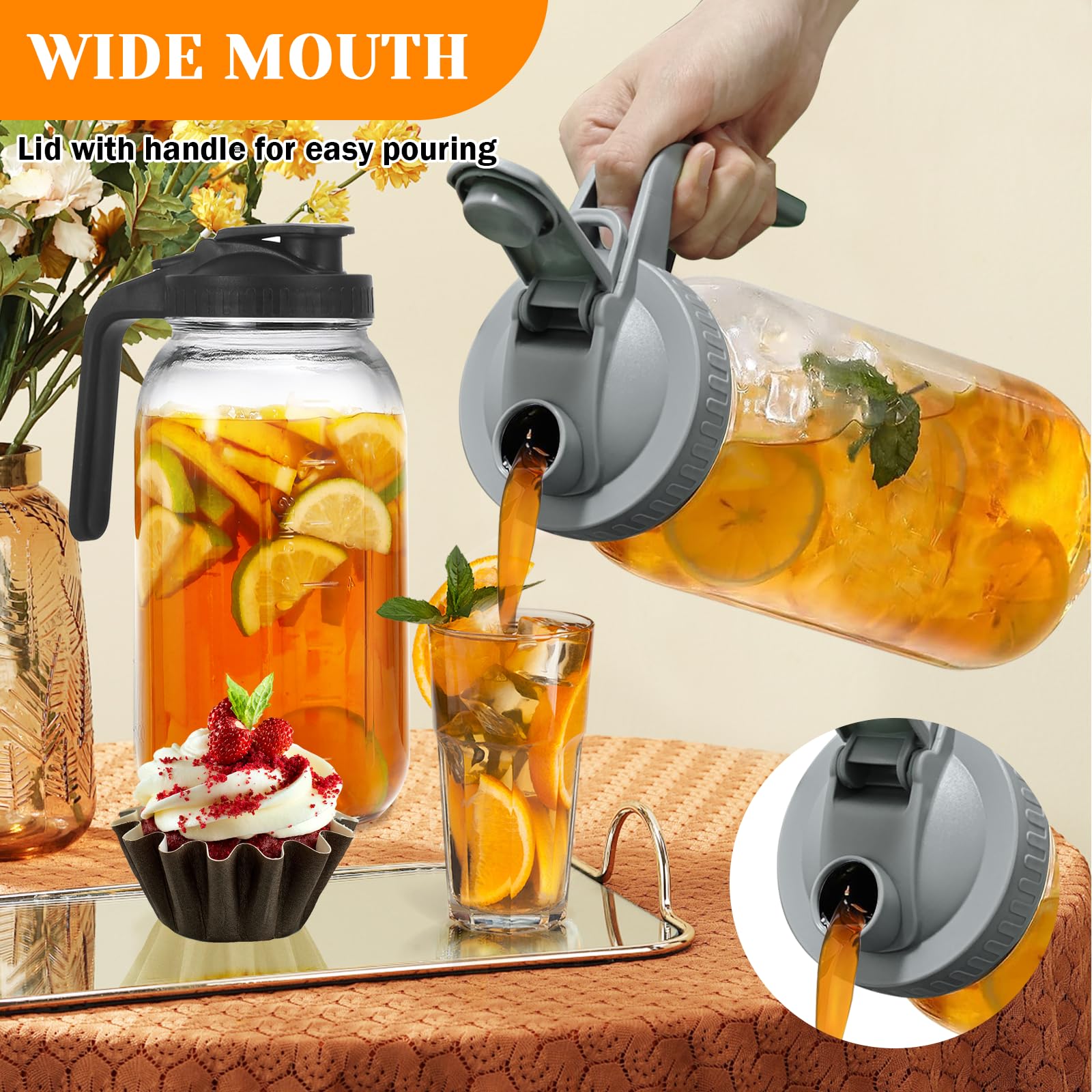 FEODSEW flip-top lid and ergonomic handle for smooth pouring.