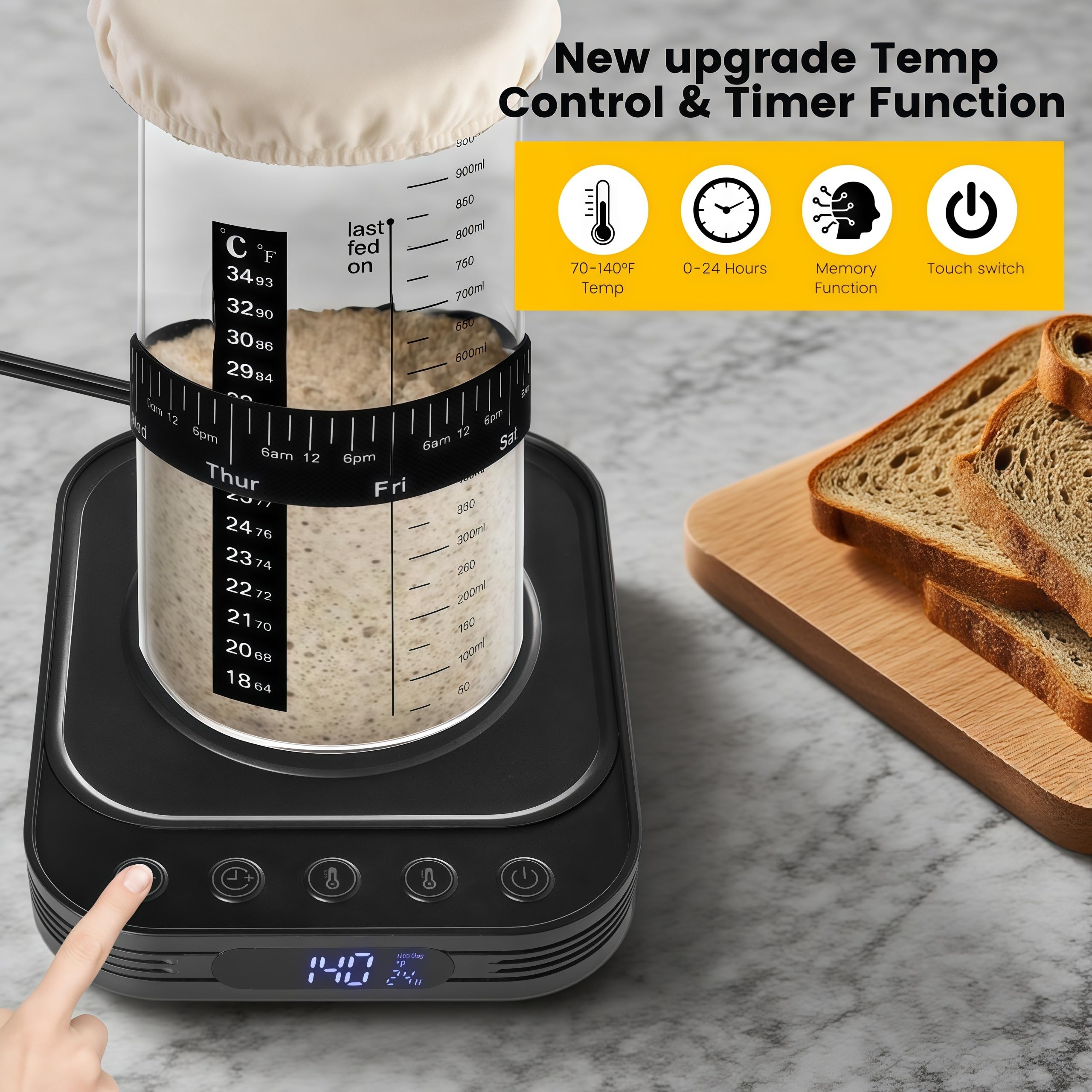 FEIOOD warmer mat with precise 1°F thermostat controls in action.