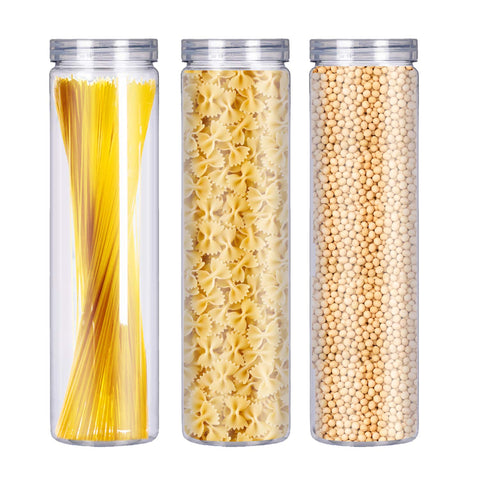 FEOOWV pantry organization image highlights stackable design saving countertop space.