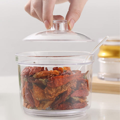 FEOOWV transparent spice jars, sleek countertop storage solution.