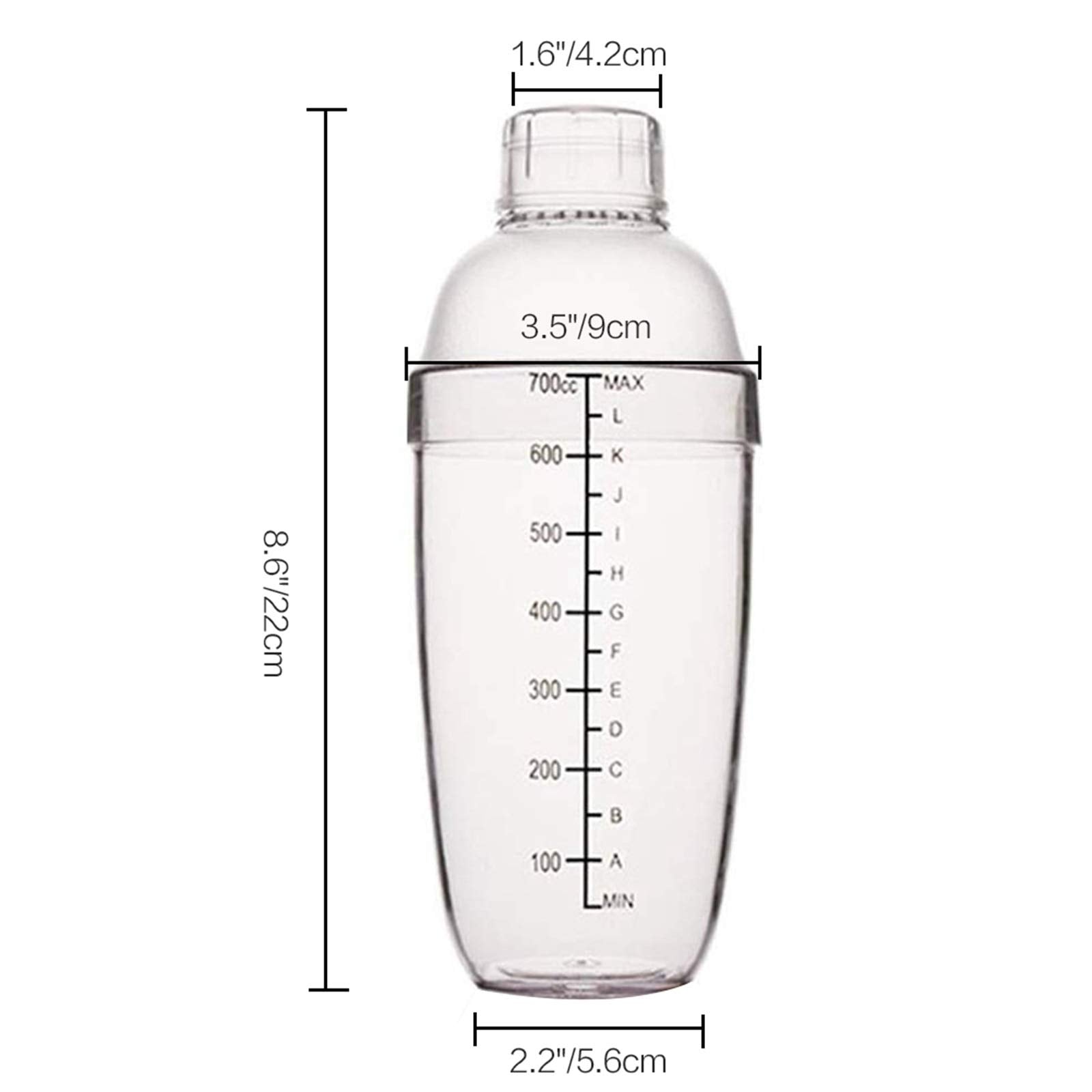 FEOWV shaker showing scales for accurate pours during prep.