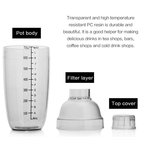 FEOWV transparent frosted plastic shaker, durable and dishwasher safe.