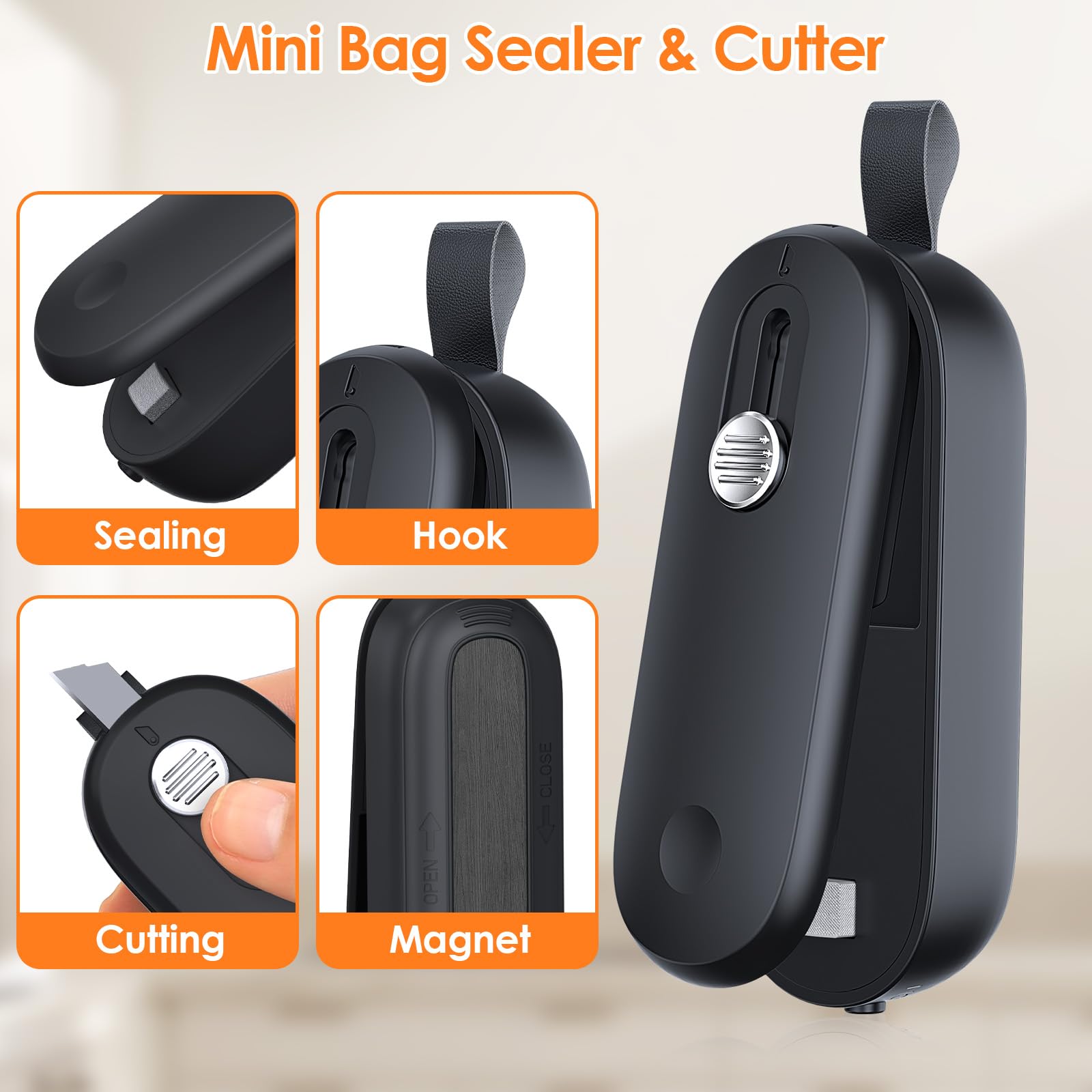 FEPPO mini sealer cutter in one device for quick bag opening.