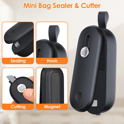 FEPPO mini sealer cutter in one device for quick bag opening.