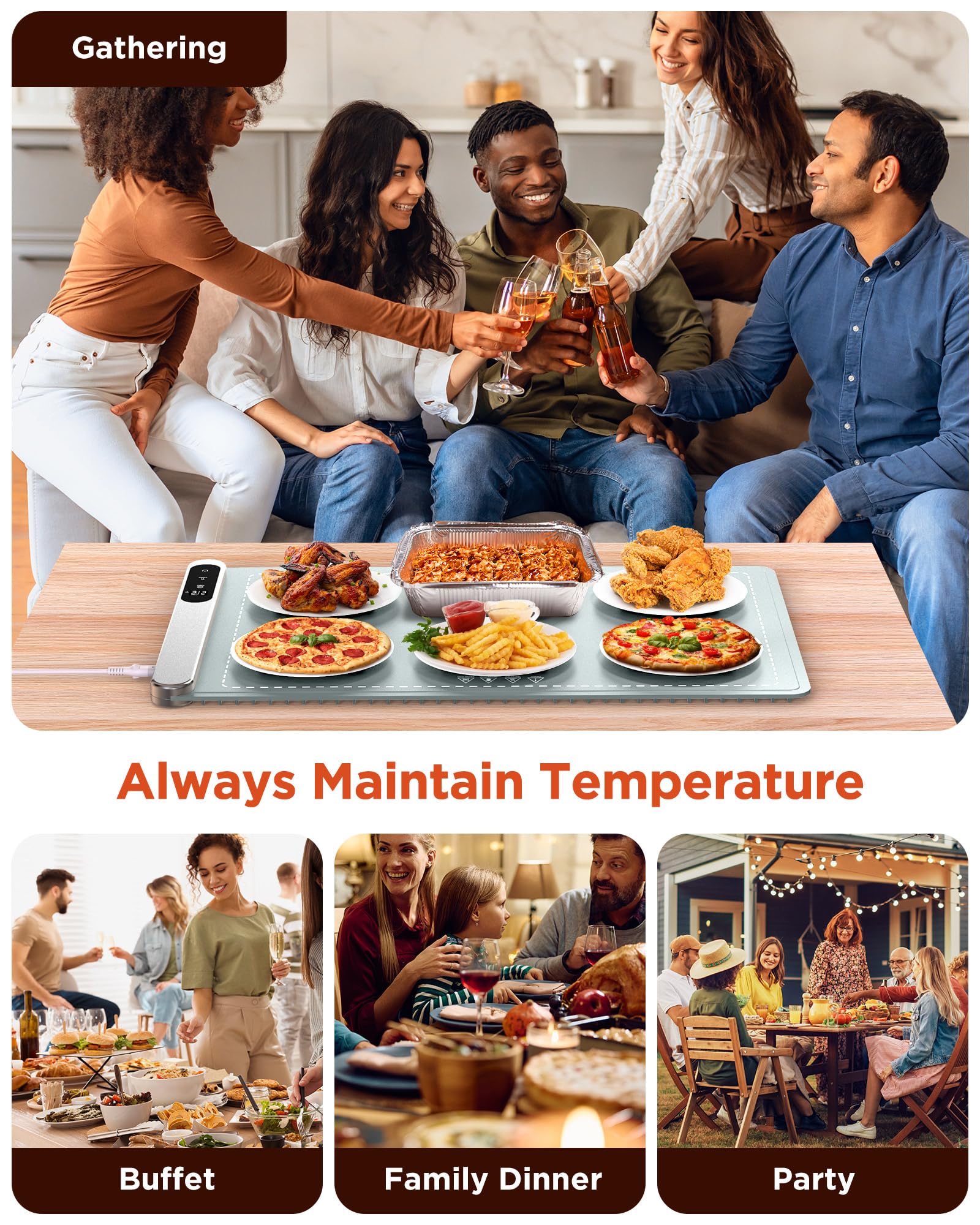 FEPPO multifunctional warmer supports buffets, dough, and defrosting