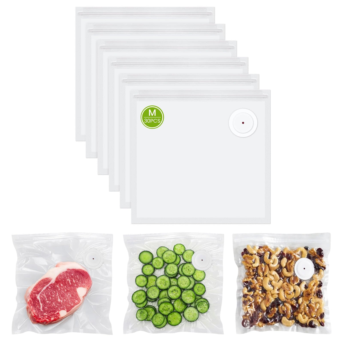 FEPPO vacuum bags pack front view for organized storage and freshness.