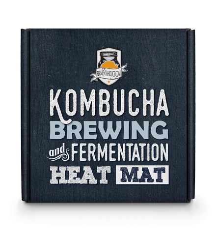 Fermentaholics Kombucha Heater on a brew vessel providing even heat for steady fermentation.