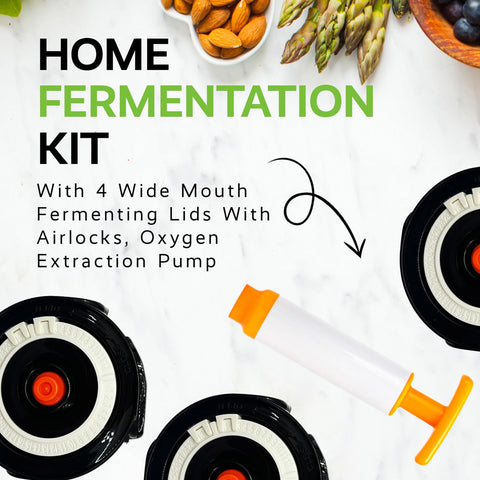 Four Fermenter Lids fit wide-mouth jars