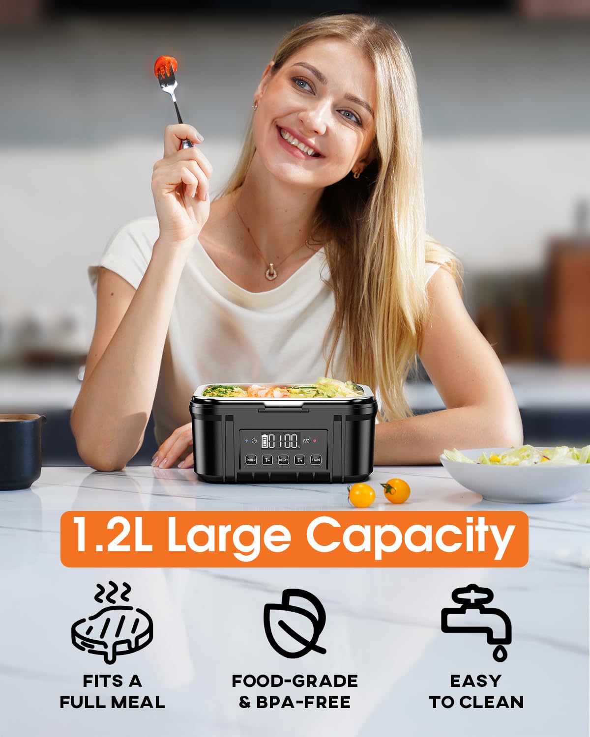 FERVINOW 1-2L stainless container with generous portions for lunch on site.