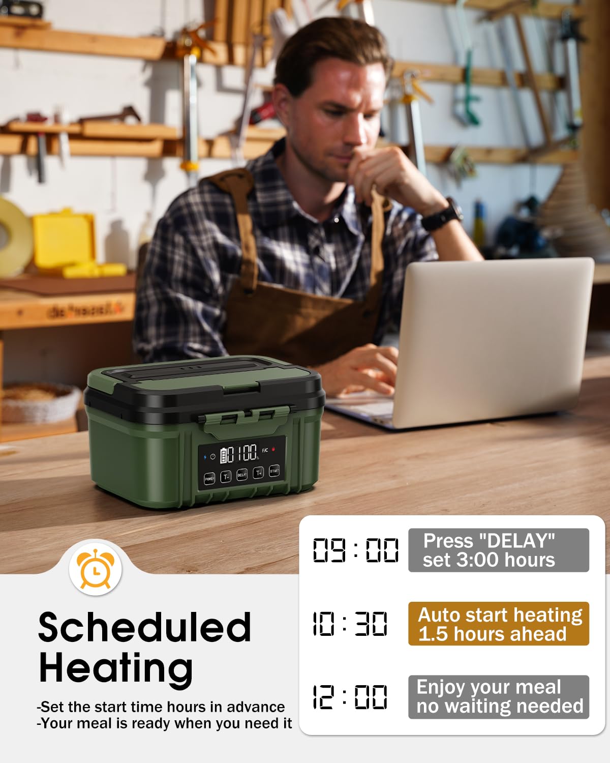 FERVINOW leak-proof lid seals meals securely for commuting and travel.