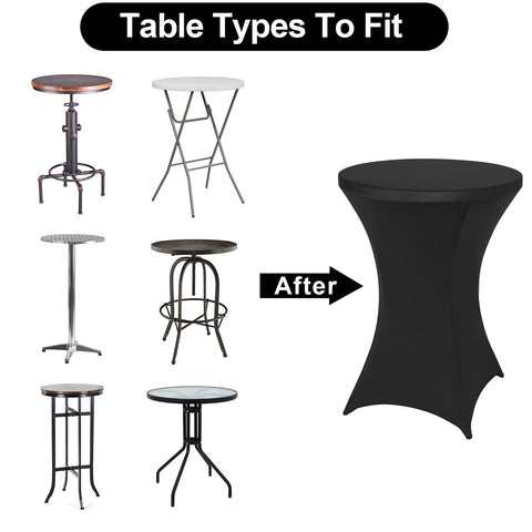 Easy on-off installation for a single person on round or highboy tables