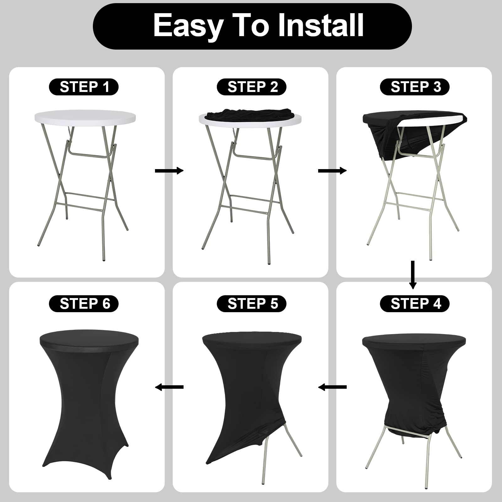Wrinkle-free and stain-resistant FestiCorp cover protects surfaces indoors or outdoors