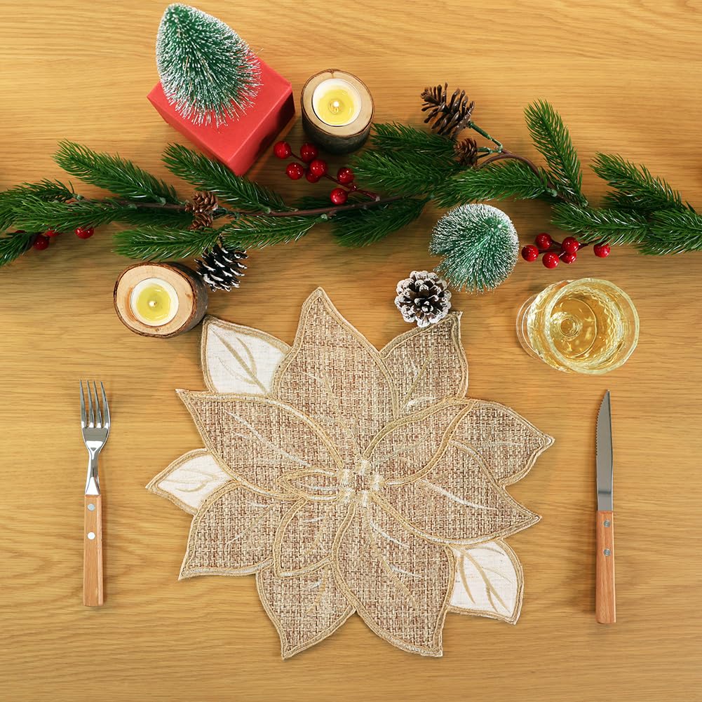 Feuille four piece placemats are machine washable for easy care.