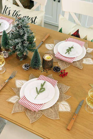 Feuille placemats resist wrinkles and fading for ongoing seasonal charm.