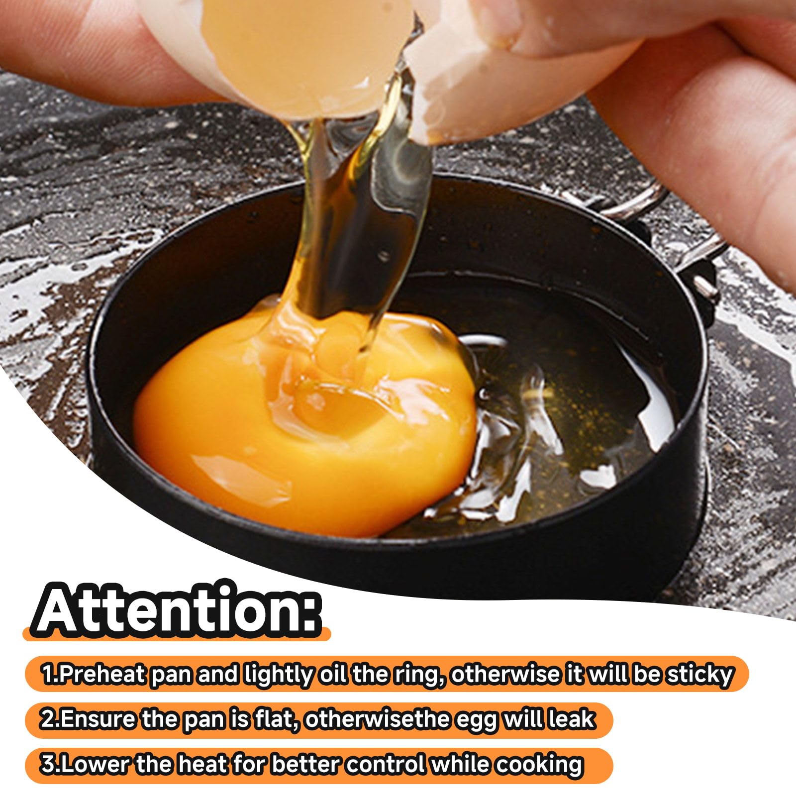 Fevbcnrj compact 4-pack egg rings stored neatly