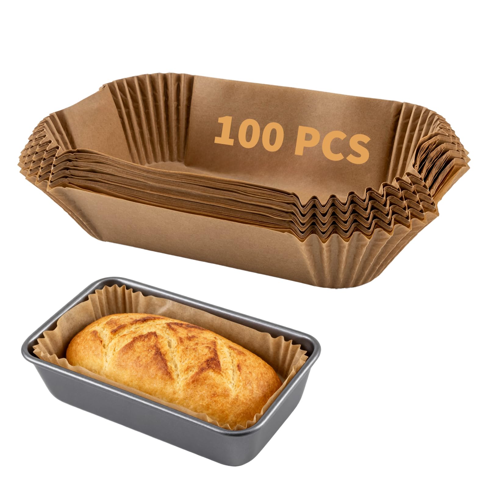 Fevbcnrj loaf pan liner 9x5 fits standard pans for easy, mess-free baking.