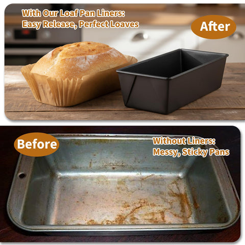 Fevbcnrj non-stick bread liner helps release cakes without tearing.