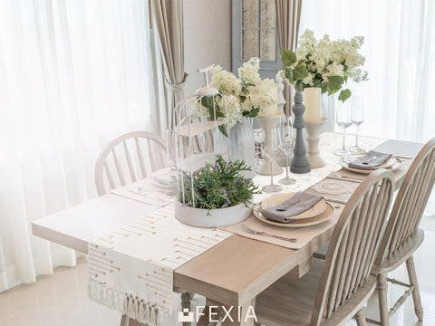 FEXIA care tips and washing guidance for the table runner