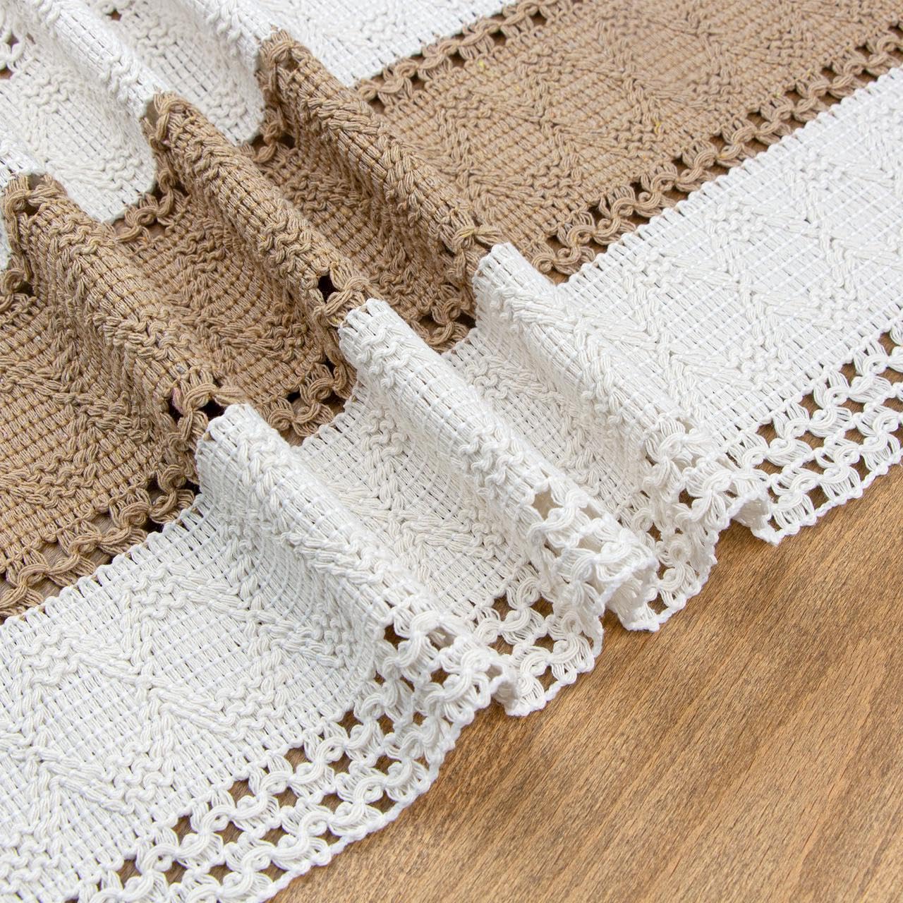 FEXIA boho runner on dining table complements four to eight seating