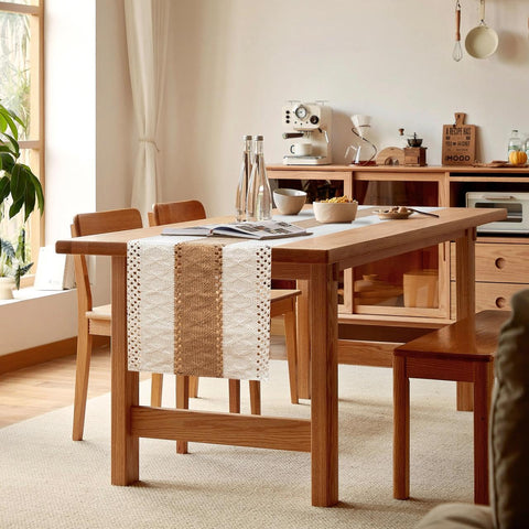 FEXIA burlap table runner highlights natural texture for warm farmhouse decor