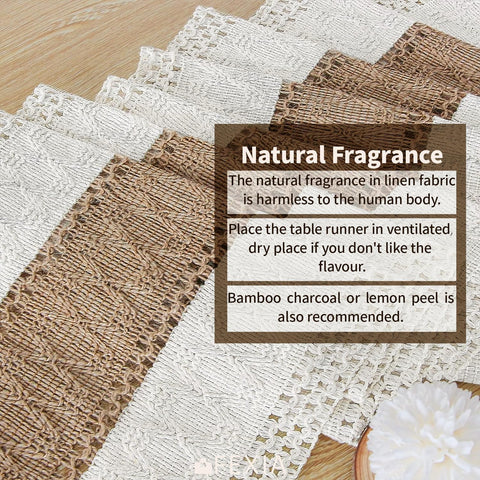 FEXIA wedding or party tablescape with boho runner for a festive look.