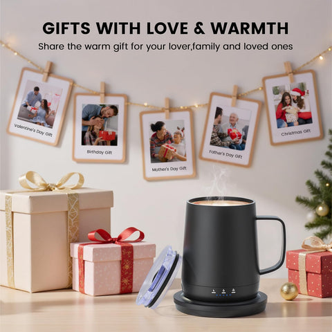 Fexqic mug at 135℉ preserves tea warmth during a busy day.
