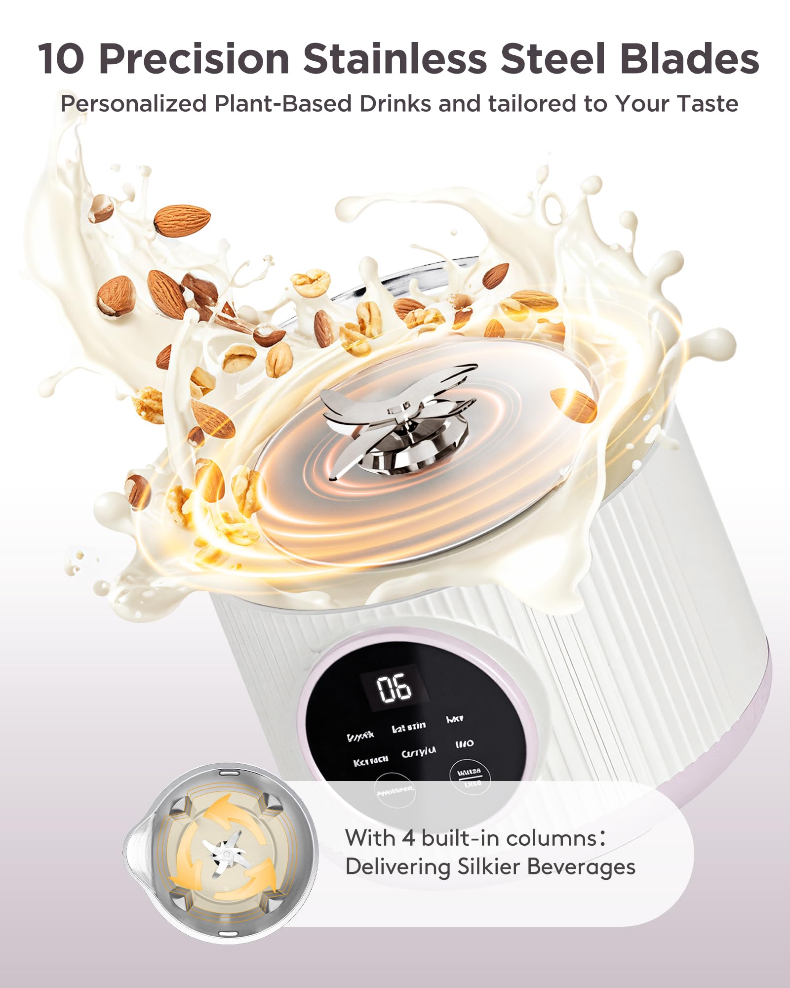 FGJ Nut Milk Maker self-cleaning function saves time after blending