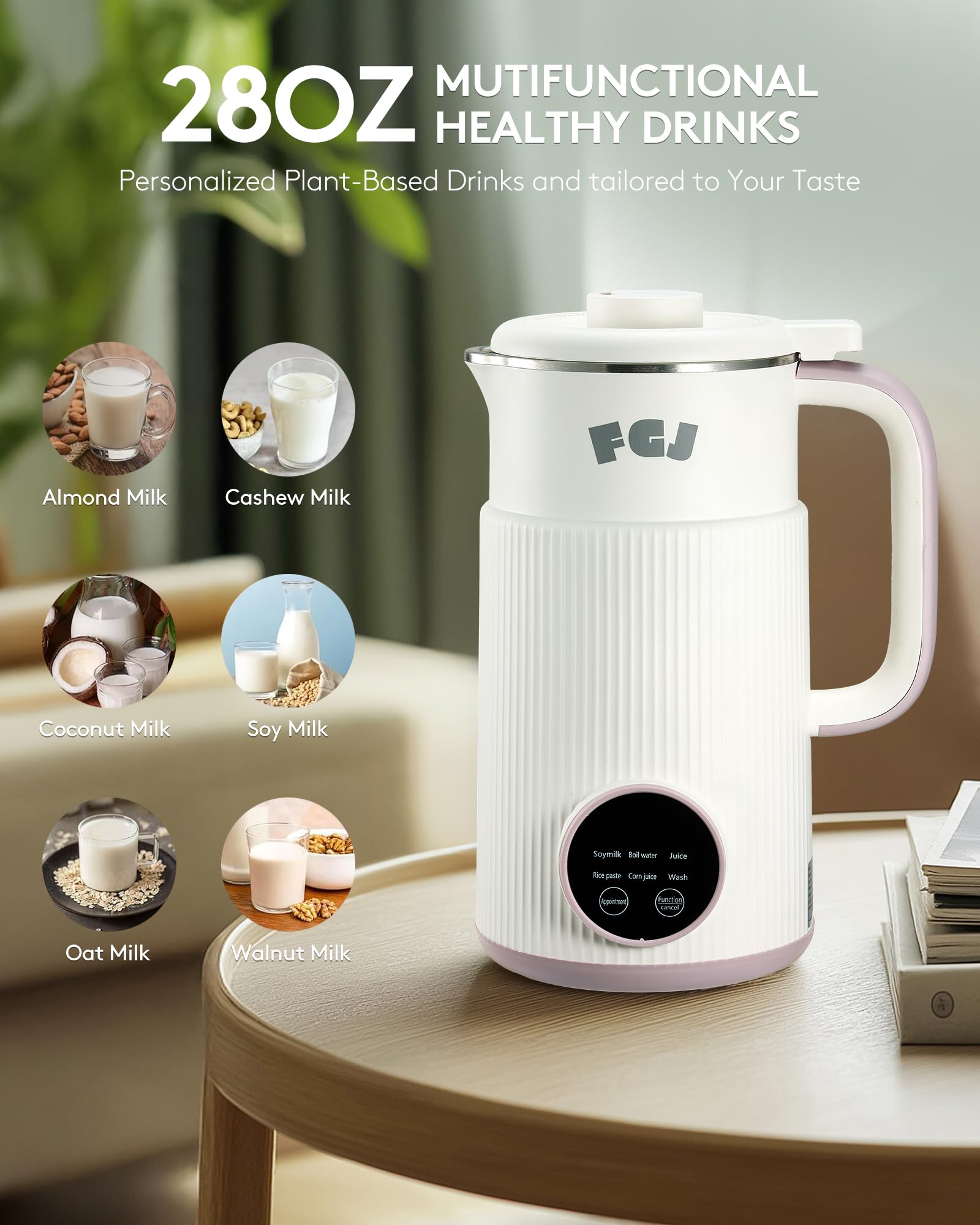 FGJ Nut Milk Maker side view in a modern kitchen