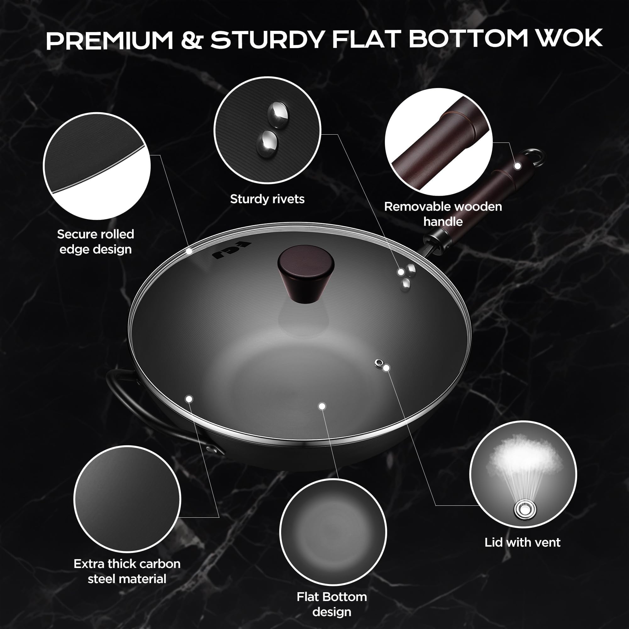 FGJ Wok hand-wash recommended image showing careful cleaning