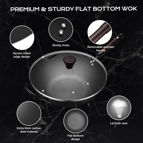 FGJ Wok hand-wash recommended image showing careful cleaning