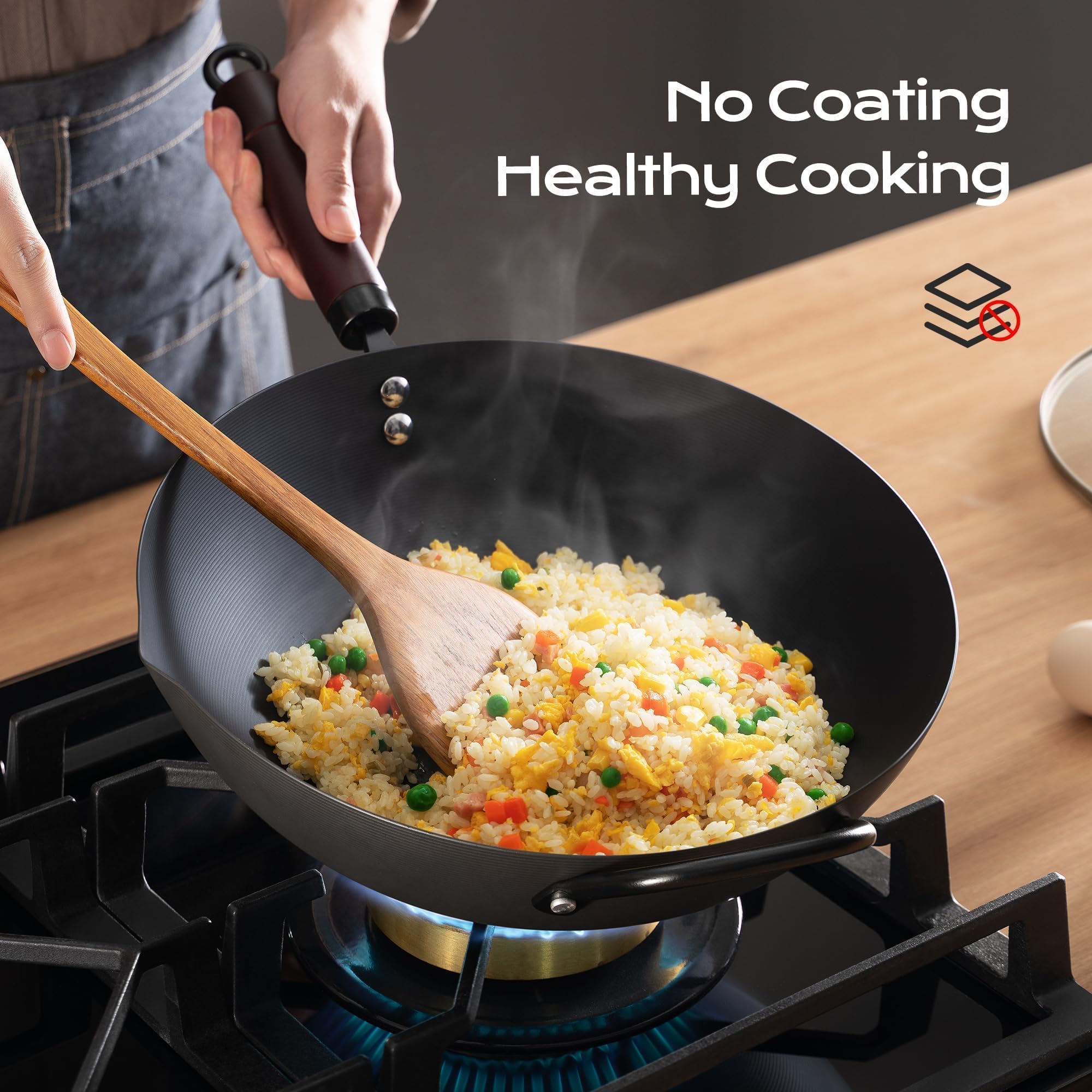 FGJ Wok stir-fry in action shows quick heat response