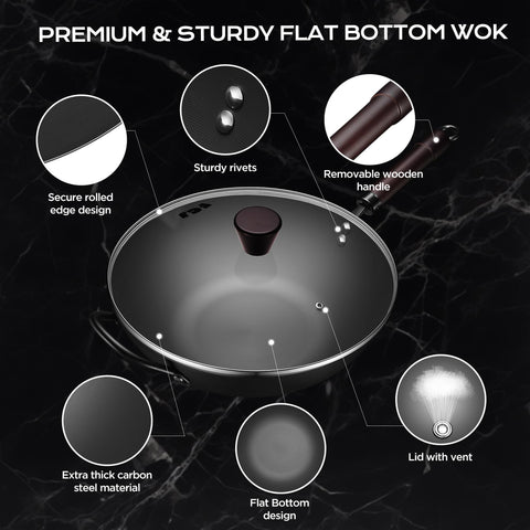 FGJ wide flat base supports tossing and even searing.