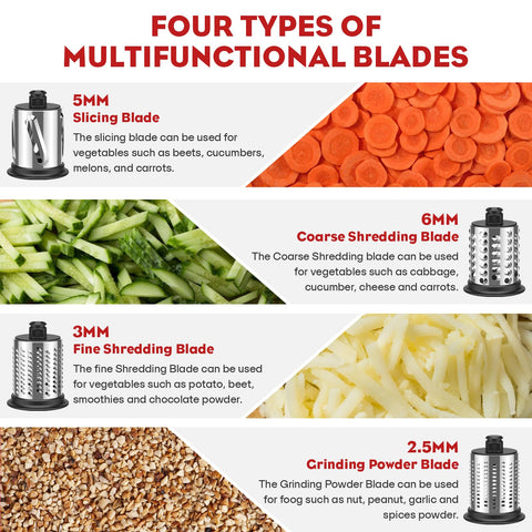 FGREEBLE 5mm slices and 6mm shreds for restaurant-like results at home.